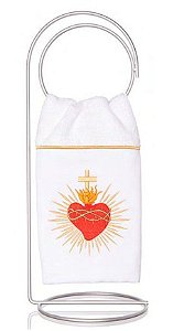 Toalha de Lavabo Bordado Sagrado Coração Super Luxo