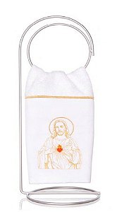 Toalha de Lavabo Bordado Jesus Super Luxo