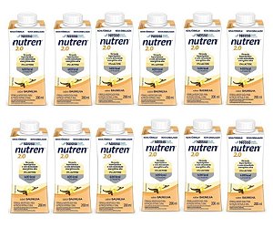 Nutren 2.0 Baunilha 200ml - Nestlé - Kit Promocional com 12 unidades