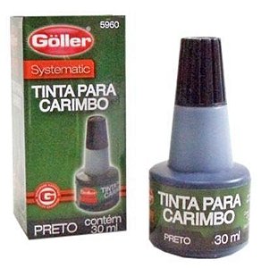TINTA PARA CARIMBO PRETO 30ML - GOLLER