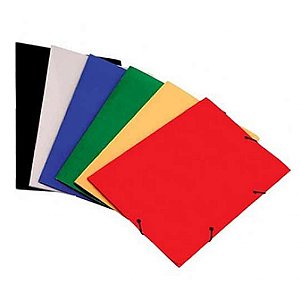 Pasta Aba Elástico Ofício em Papel Cartão Plastificado, diversas cores.