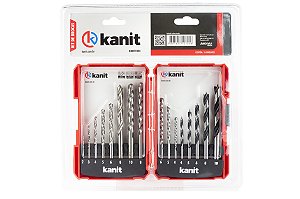 Kit Brocas Kanit C/ 16 Peças para Concreto, Madeira E Metal Kb-Kite004