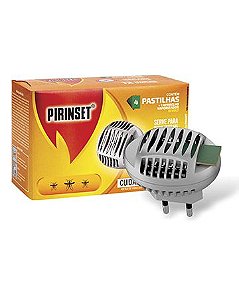 Inseticida Elétrico Pirinset Conj. 4 Pastilhas + Vaporizador Bivolt 12 unidades