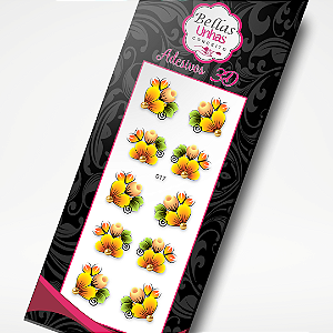 Adesivo para Unha - Flores Amarelas