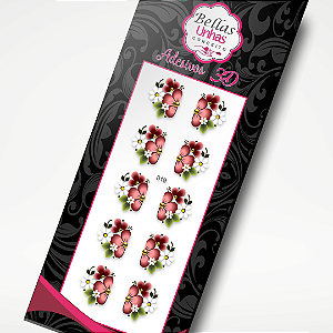 Adesivo para Unha - Flores Delicadas