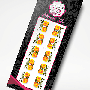 Adesivo para Unha - Flores Amarelas