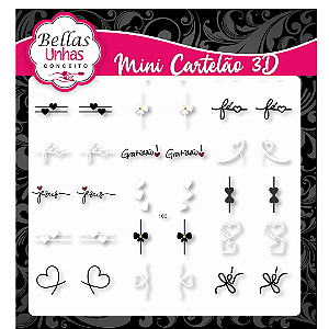 Mini Cartelão 3D Preto e Branco