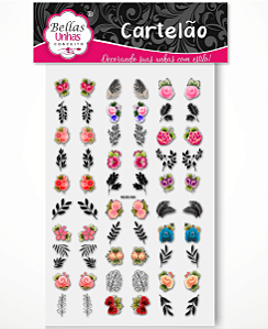 Cartelão 3D - Flores com Raminhos