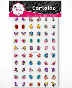 Cartelão 3D - Flores e Borboletas