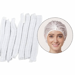 Touca Descartável Branca - Kit c/10 unidades