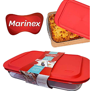 Forma Assadeira Retangular Marinex Nadir Com Tampa 05 Litros