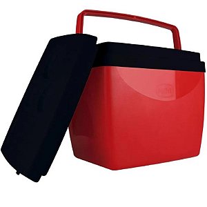 Caixa Termica Cooler Grande 34l Vermelho Com Preto