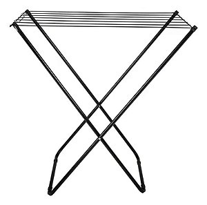 Varal de Chão Grande Preto com Abas para Roupas Preto Mor