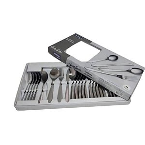 Jogo De Talheres E Faqueiro Em Aço Inoxidável Sunshine 24pcs