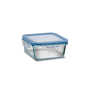 Pote De Vidro Hermético Com Tampa Quadrado 800 ML