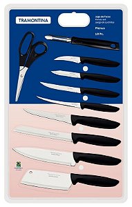 JOGO DE FACAS 10PCS PLENUS PRETO - SORT 23498/065