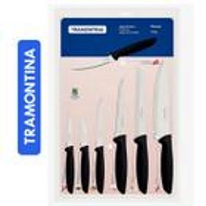 JOGO DE FACAS 7PCS PLENUS PRETO - 23498/066