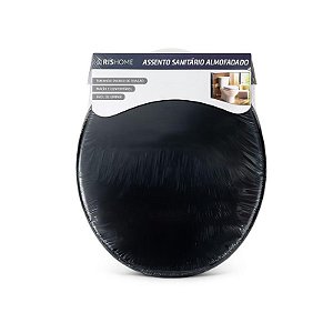 ASSENTO SANITARIO ALMOFADADO PRETO LISO ASS006