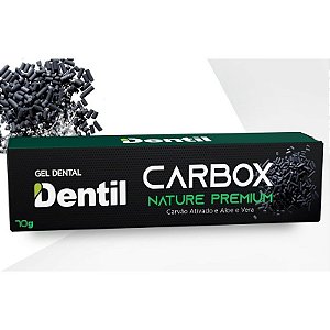 DENTIL CREME DENTAL CARBOX CARVÃO ATIVADO SEM FLÚOR 70g VALIDADE 04/2024