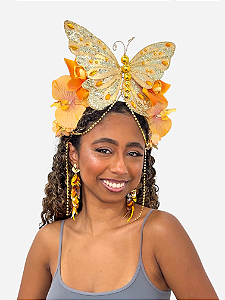 Tiara Borboleta Máxi Ouro