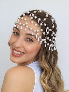 Headpiece Touca Pérola Órbita