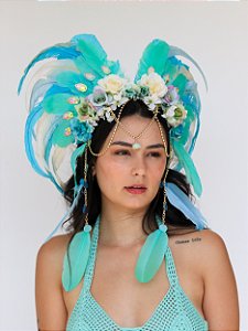 Tiara Valquíria Encanto Verde Água