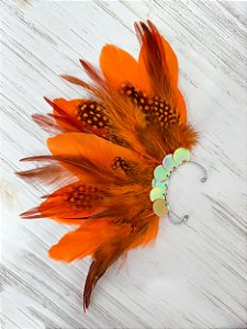 Ear Cuff Penas Laranja