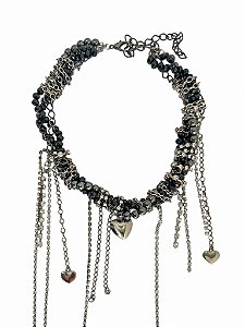 Choker Trançado Coração Noturno
