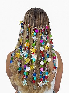 Tic-Tac Paetê Holográfico Estrela Colorida