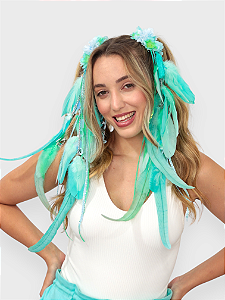 Bico de Pato Flores Verde Água