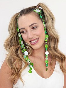 Tic-Tac Paetê Holográfico Verde Prateado