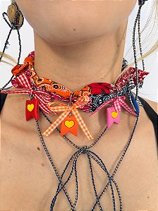 Choker Bandana Colorida Bandeirinha