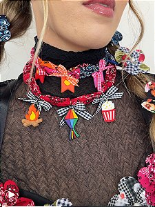 Choker Bandana Colorida Bandeirinha
