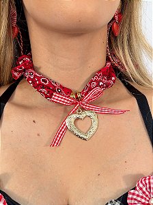 Choker Bandana Coração Apaixonado