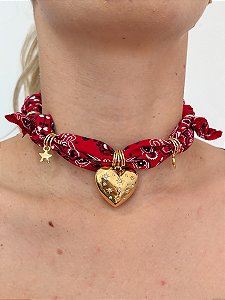 Choker Bandana Coração Estrelado