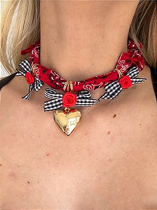 Choker Bandana Coração Arretado