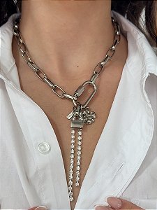 Colar Cartier Mosquetão Trevo