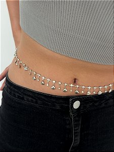 Belly Chain Strass e Mini Conchas