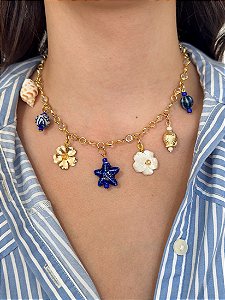 Colar Zircônias Charms do Mar