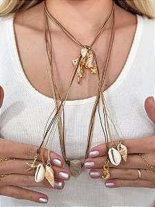 Colar Cordão Longo Terra e Mar