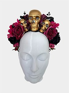 Tiara de Flores Caveira Tríplice