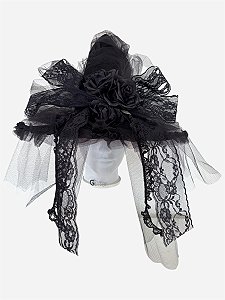 Chapéu Bruxa das Rosas Negras