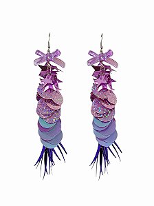 Brinco Paetê Aurora Lilás