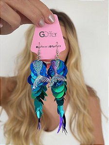 Brinco Paetê Sereia Noturna