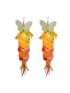 Brinco Paetê Borboleta Solar