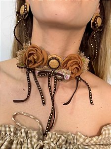 Choker Bandana Rainha do Forró Marrom