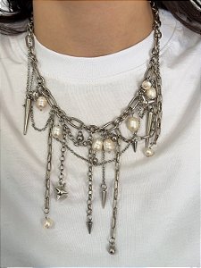Colar Punk Pearls