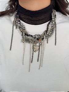 Colar Trama Hematita Glam