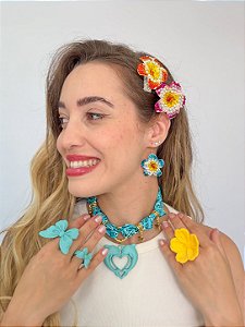 Brinco Flor Strass