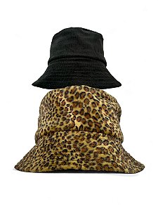 Bucket Hat Dupla Face Oncinha & Preto